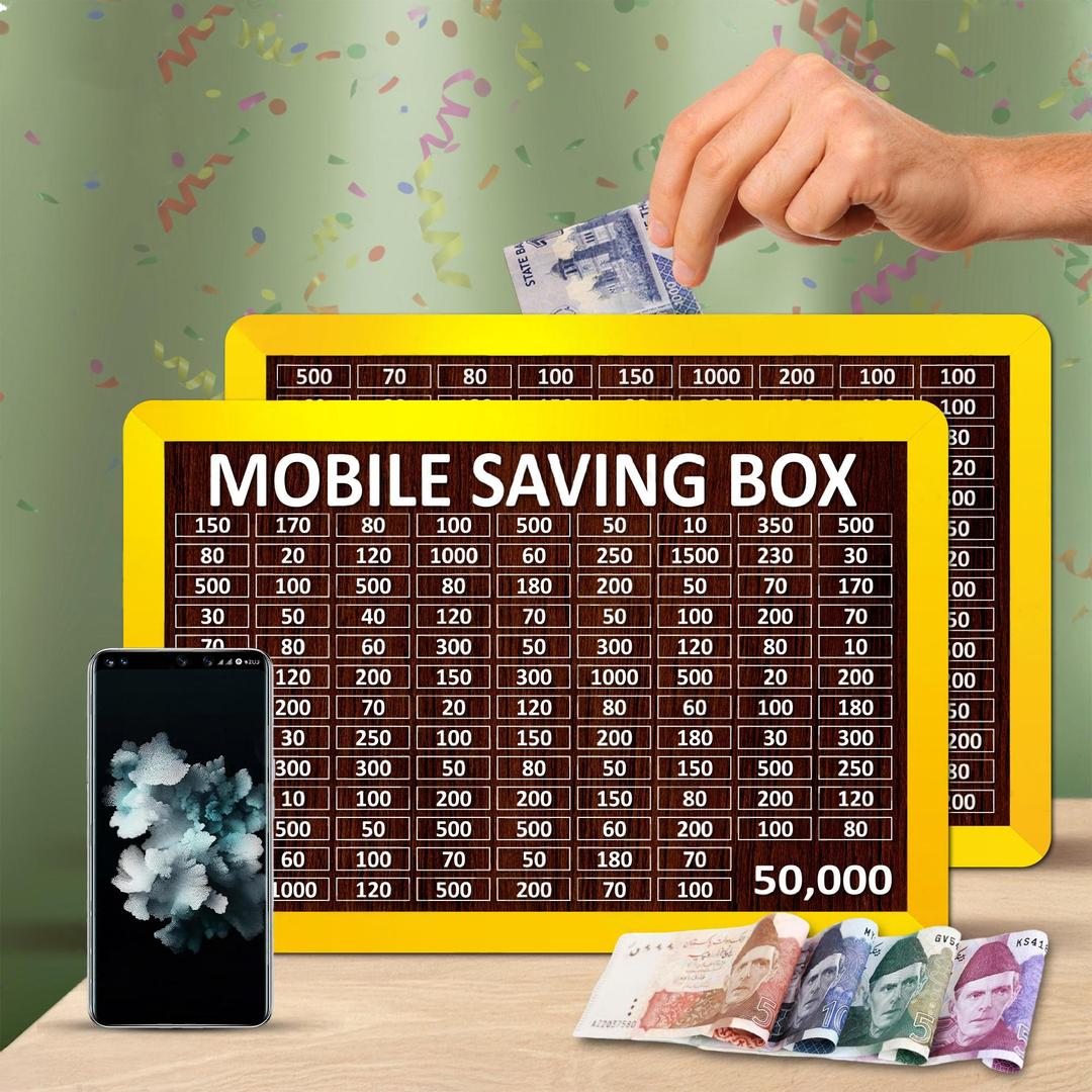 Mobile Saving Box Challenge – 50,000 PKR Money Saving Board